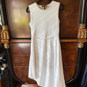 BCBGMaxAzria Asymmetrical White Sleeveless Dress